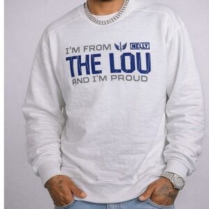Nelly I'm From The Lou And I'm Proud White Crewneck Sweatshirt Mens 2XL NWOT